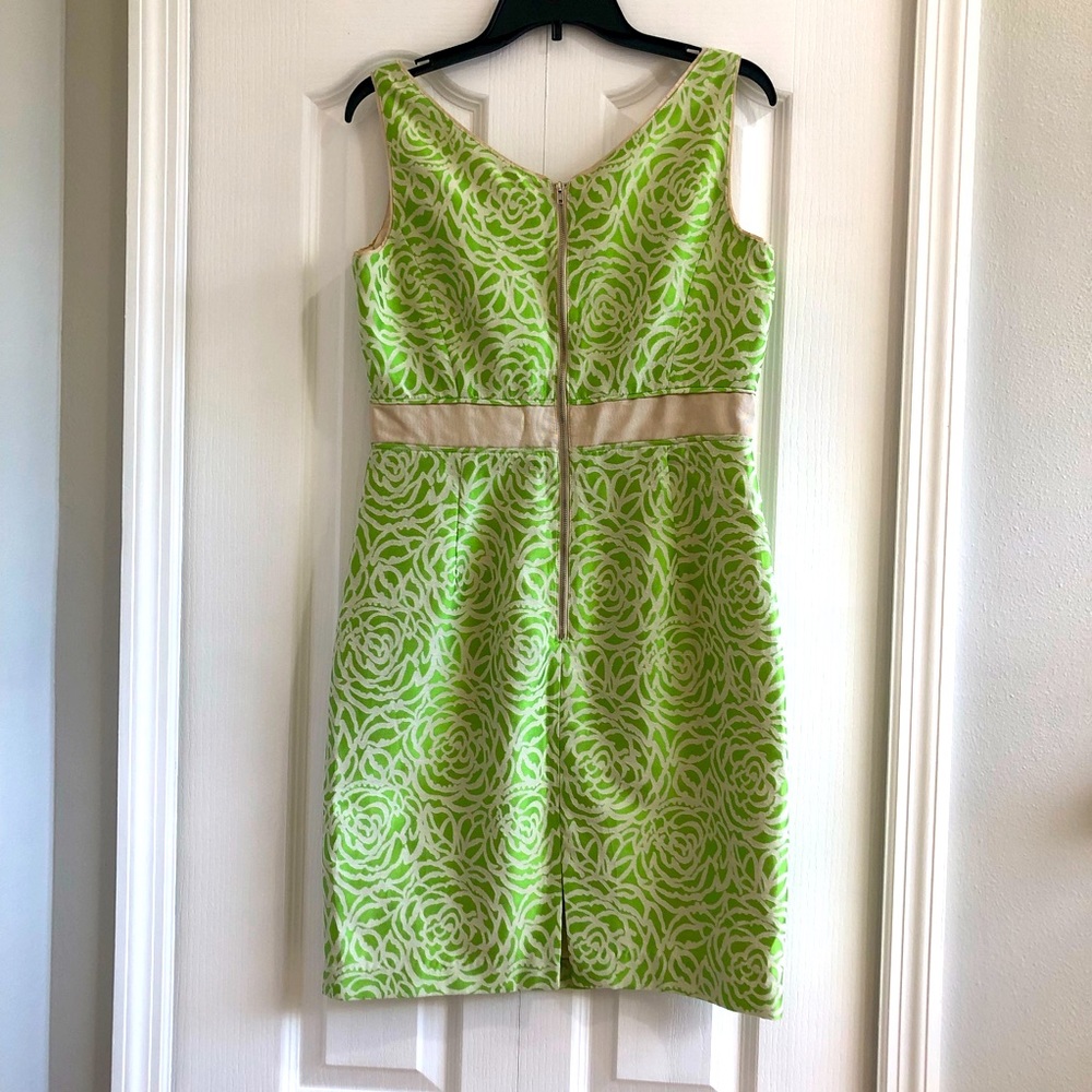 Maggie London womens floral sleeveless sheath dress green 10 y2k barbiecore - Picture 2 of 4